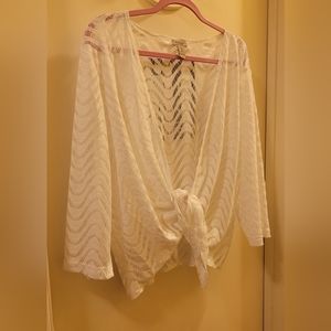 White cover up tie front